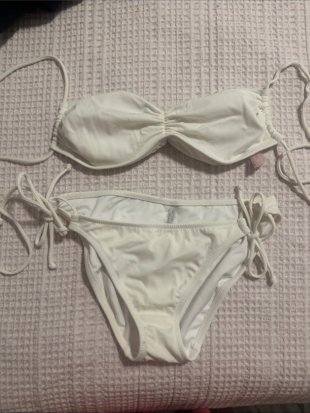 Victoria's Secret White Bandeau Tie-Side Bikini